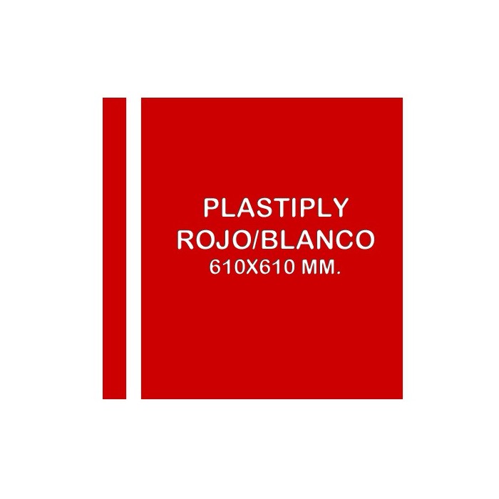 Plastiply Mate ROJO/BLANCO 610x610x0.8 mm
