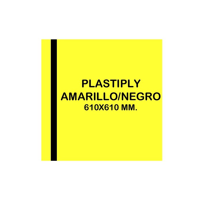 Plastiply Mate AMARILLO/NEGRO 610x610mm.