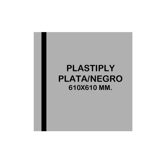 Plastiply Mate PLATA/NEGRO 610x610mm.