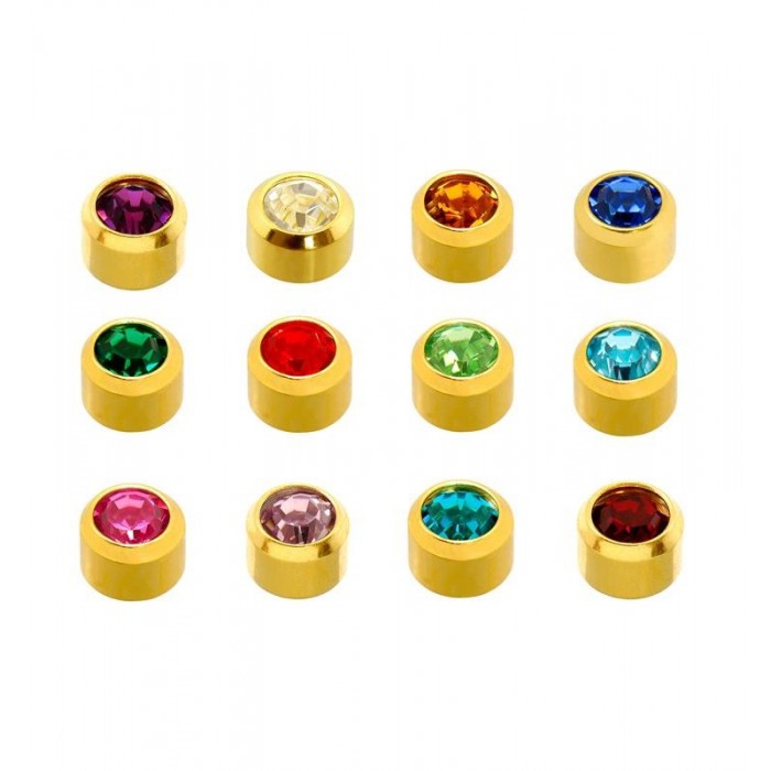 GOLD PLATED BIRTHSTONES ASSORTED COLOUR