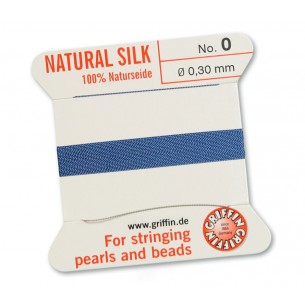 Hilo de seda blanco 2 m. Griffin con aguja