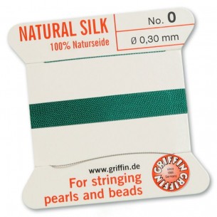 Hilo de seda negro 2 m. Griffin con aguja