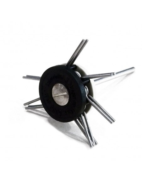 Cepillo montado de acero para matizar 2 púas de 1 mm.