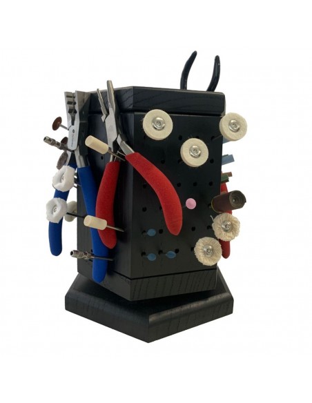 MPF black wooden Magnetic Rotating Utensil Holder