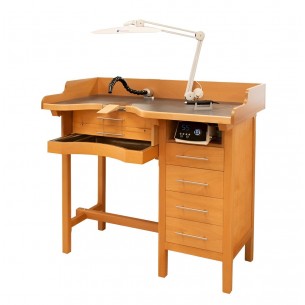 Premium one-station jeweler's table in solid wood 2